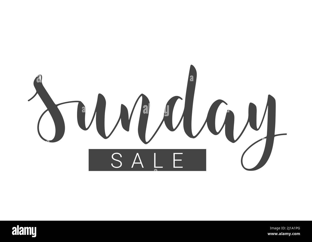 Illustration vectorielle. Lettrage manuscrit de la vente du dimanche. Modèle pour bannière, invitation, fête, carte postale, affiche, Impression, autocollant ou produit Web. Illustration de Vecteur