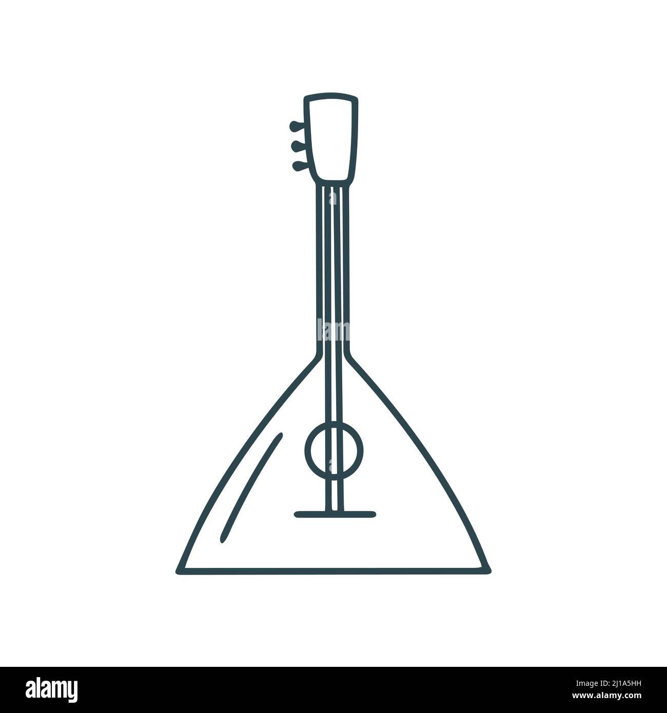 Instrument de musique balalaika style doodle illustration vectorielle isolée Illustration de Vecteur
