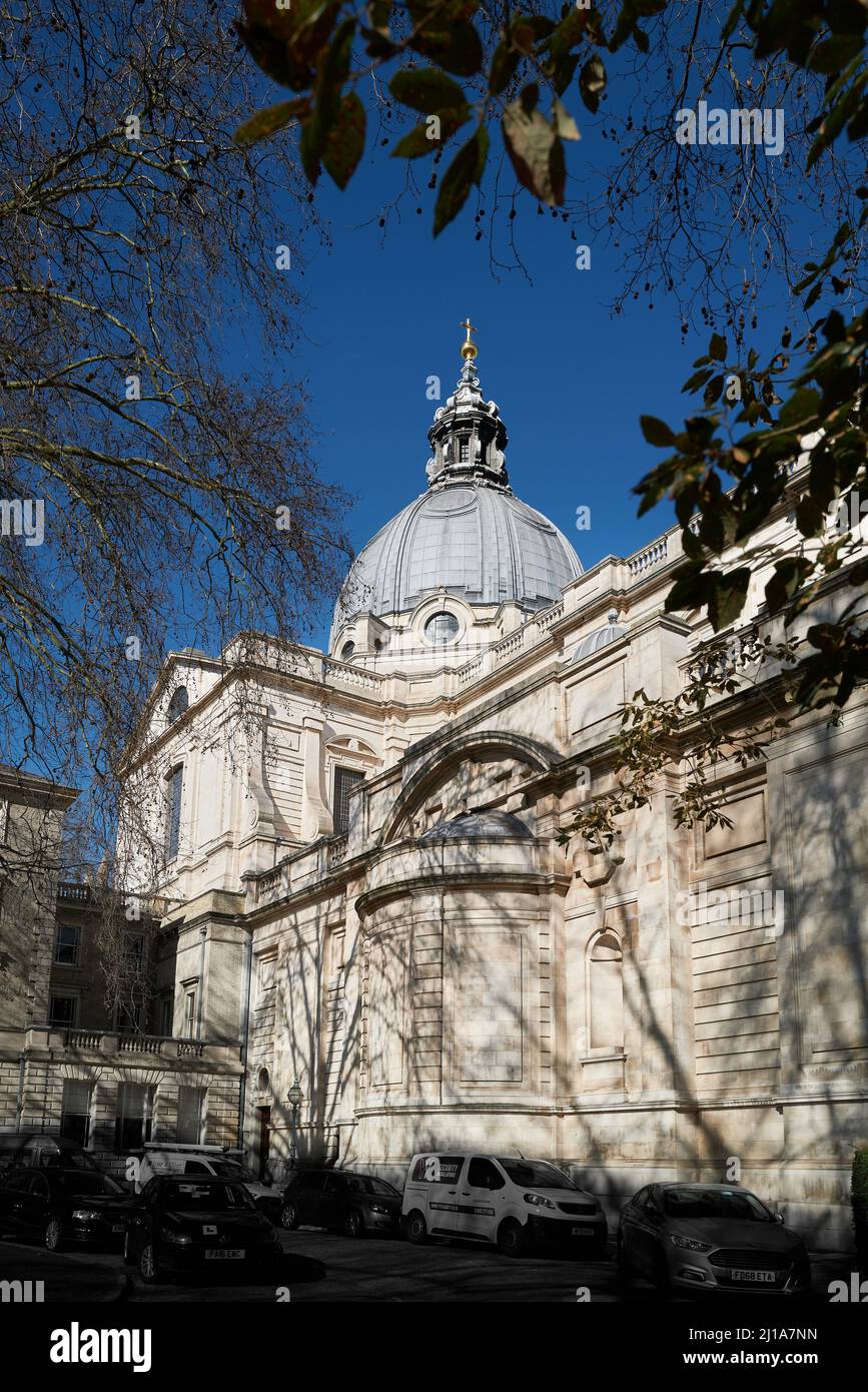 Extérieur de l'église catholique (Brompton Oratoire), Kensington, Londres, Angleterre. Banque D'Images