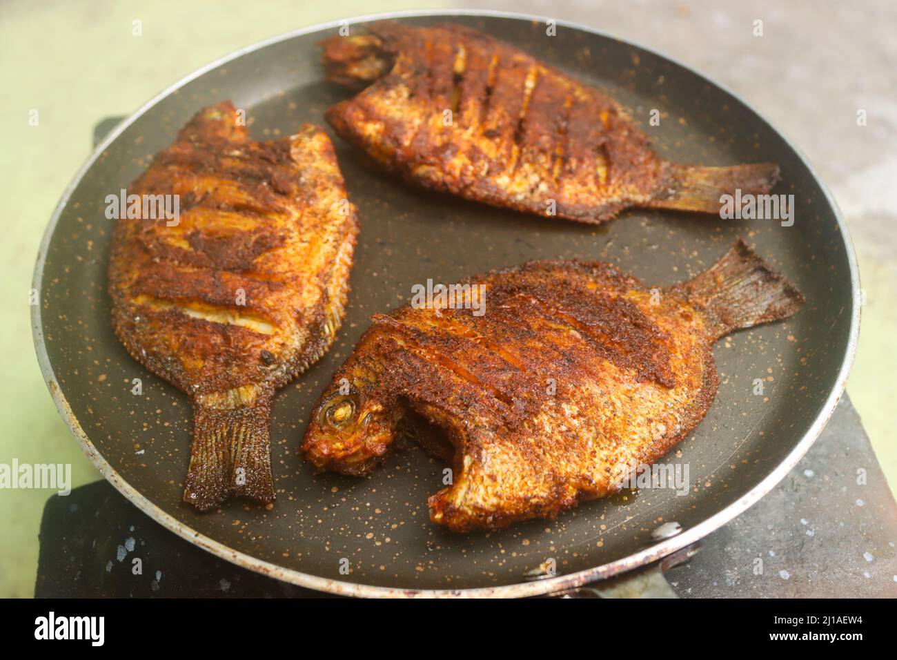 Images de la réserve de frites de Karimeen Banque D'Images