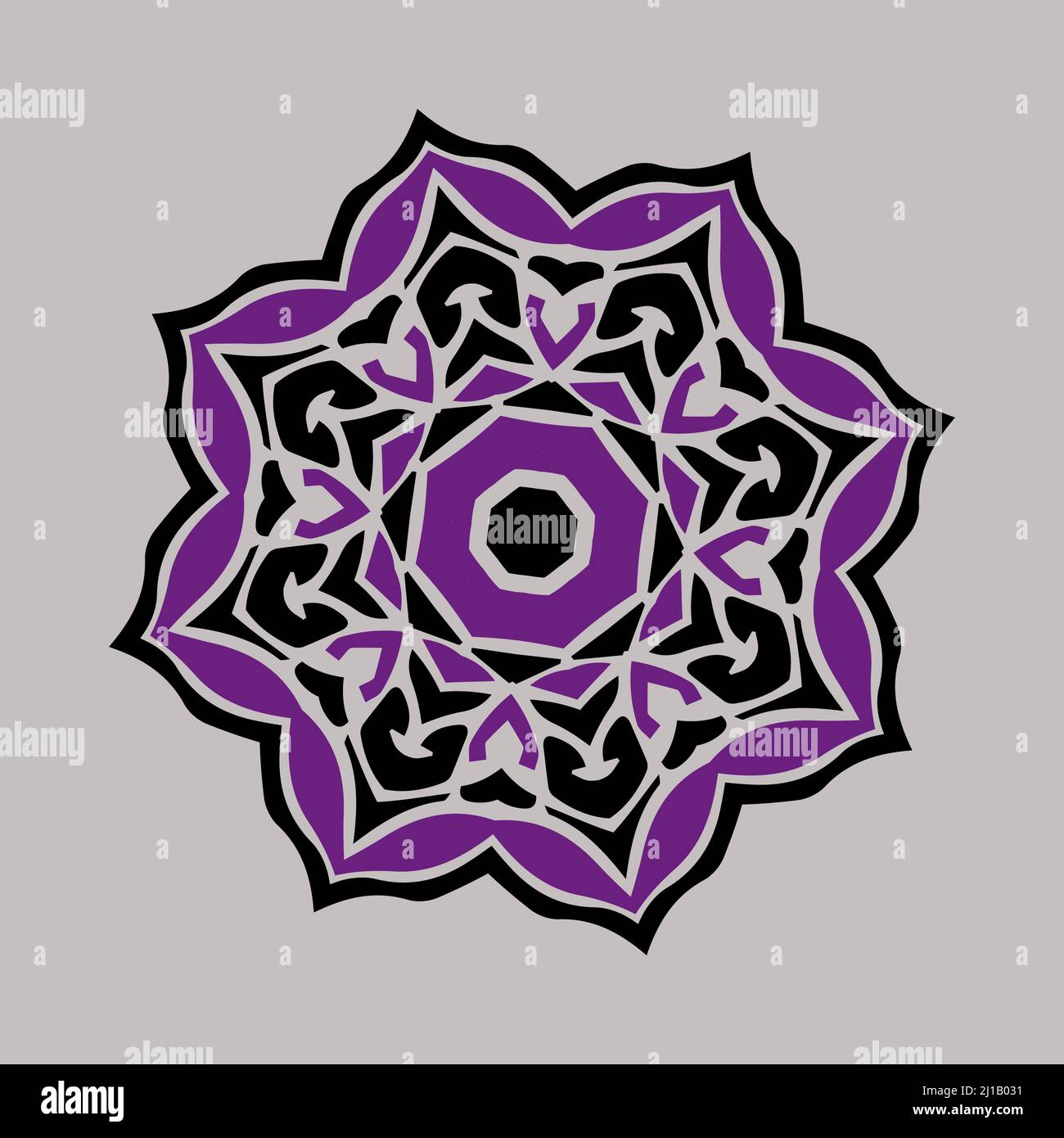 mandala de fleur orientale, motif pour la céramique et la broderie. Illustration vectorielle Illustration de Vecteur
