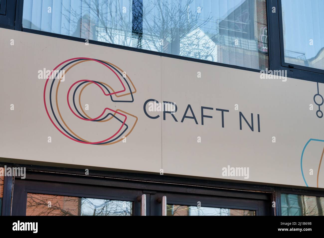 Belfast, Royaume-Uni - 21 février 2022 : le panneau pour Craft ni à Belfast en Irlande du Nord. Banque D'Images Belfast, Royaume-Uni - 21 février 2022 : le panneau pour Craft ni à Belfast en Irlande du Nord. Banque D'Images