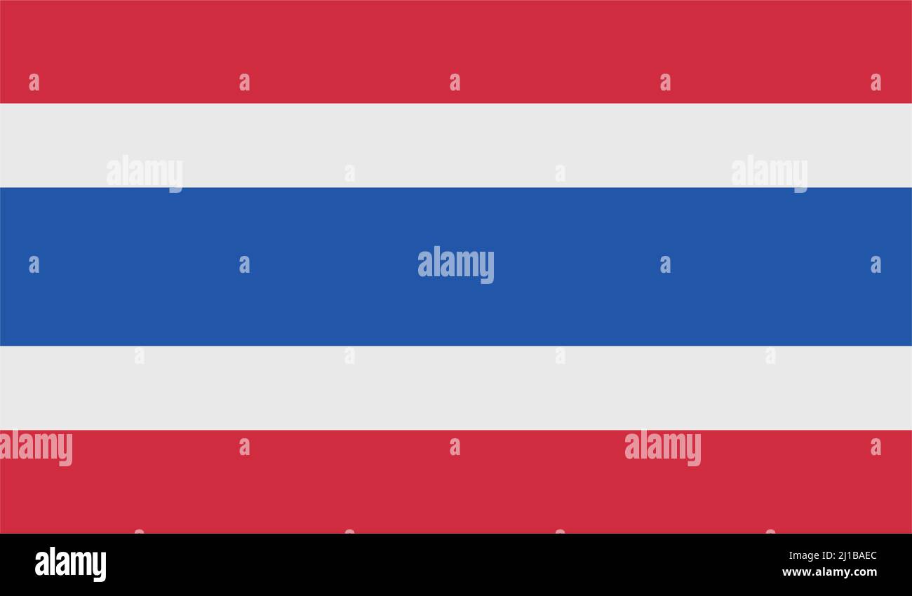 Drapeau de la Thaïlande. Vecteur modifiable. Illustration de Vecteur