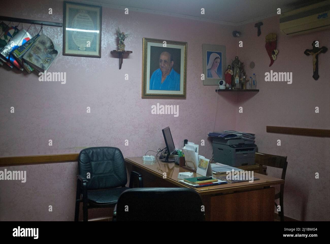 Le bureau d'une entreprise de sous-takers à Naples Banque D'Images