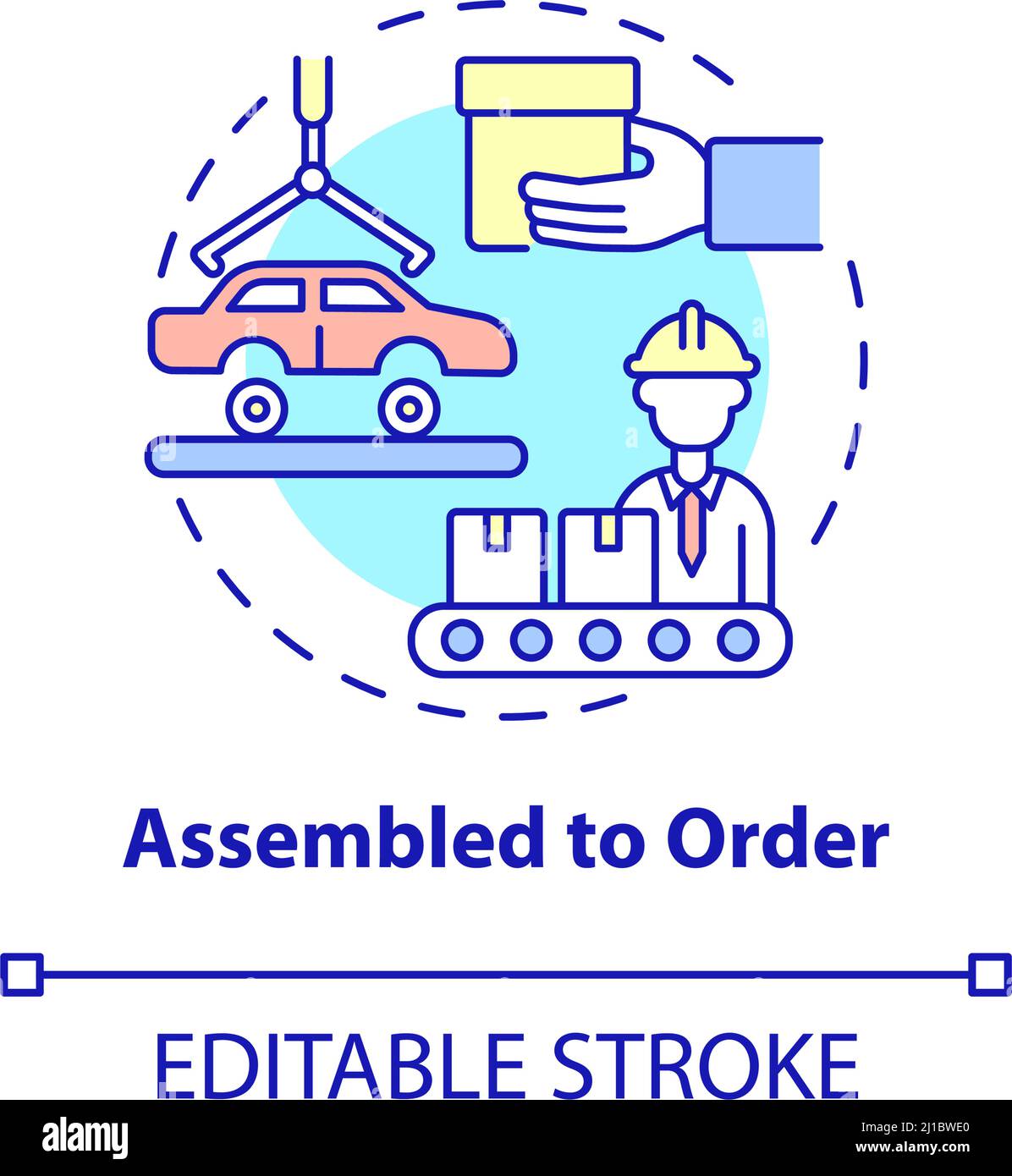 Icône de concept assemblé sur commande Illustration de Vecteur