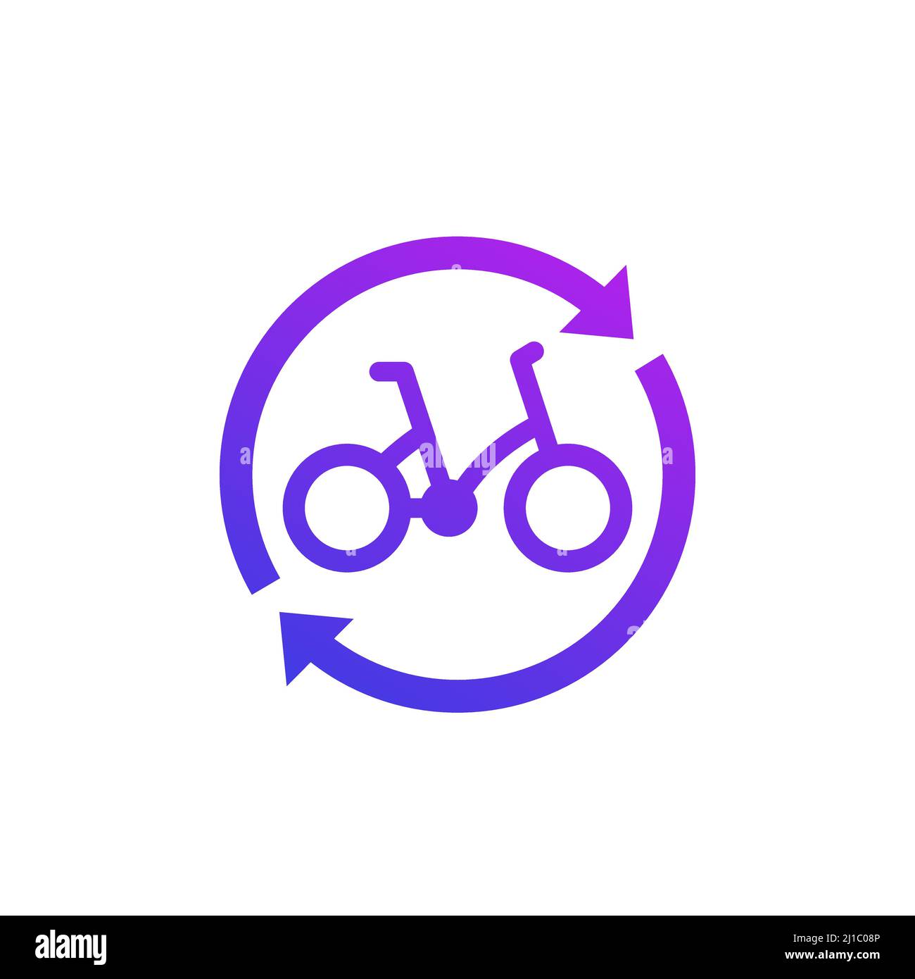 vélo partagé, service de location icône avec un vélo Illustration de Vecteur