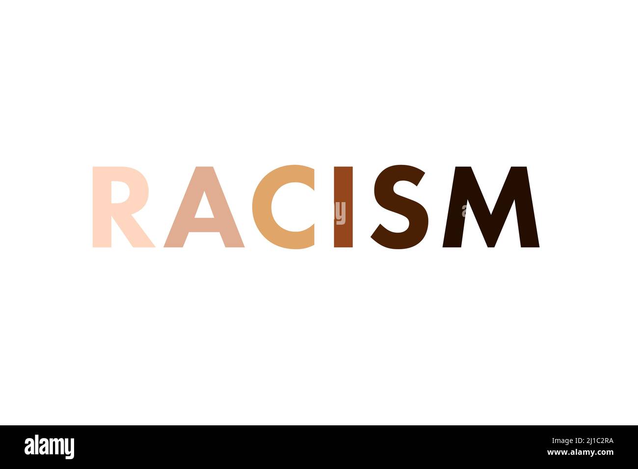 Arrêter le racisme. Potest action poster avec mot racisme, bannière ou fond concept illustration. Banque D'Images