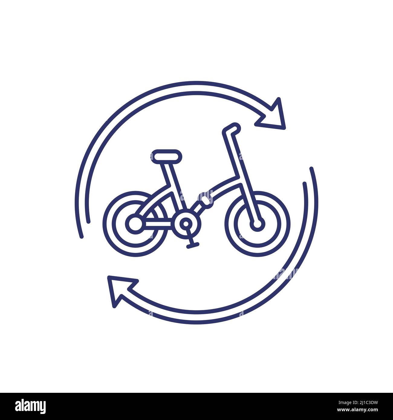 Partage de vélo, icône de ligne de service de location Illustration de Vecteur