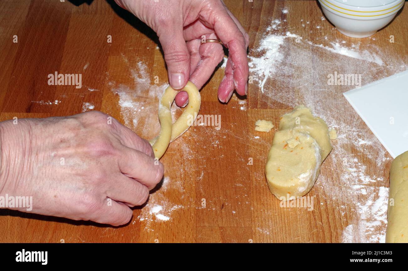 Biscuits de porc sicilien travail à domicile Banque D'Images