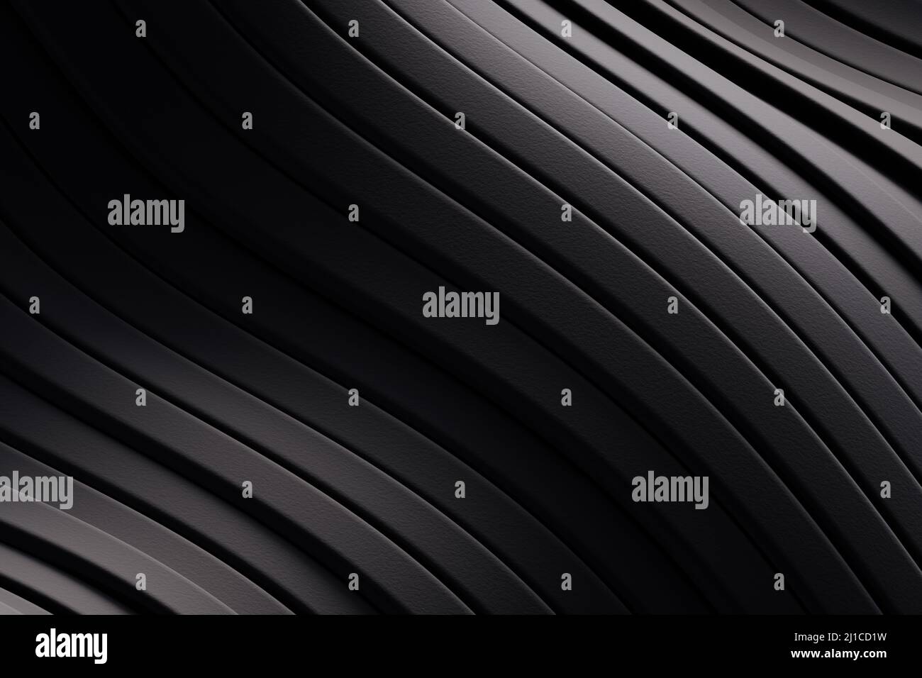 Arrière-plan abstrait foncé composé de bandes noires ondulées. 3d rendu Banque D'Images