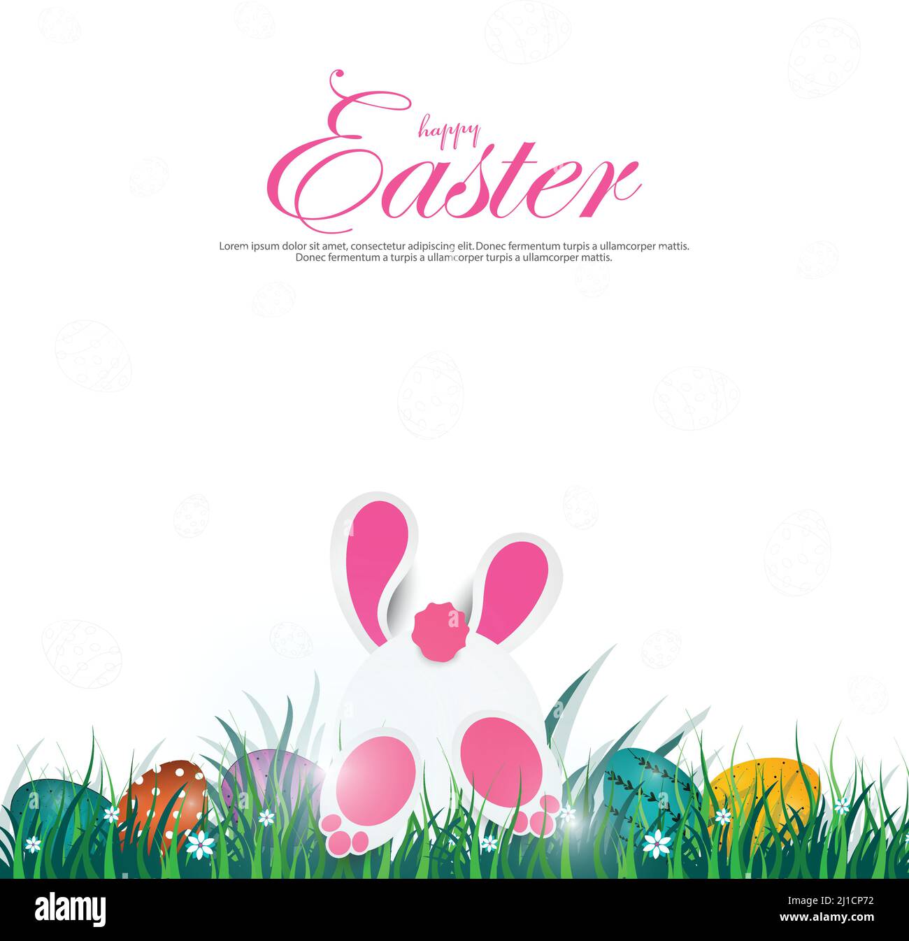 Illustration vectorielle de la conception du modèle Happy Easter pour invitation, carte, prospectus, bannière, affiche. Illustration de Vecteur