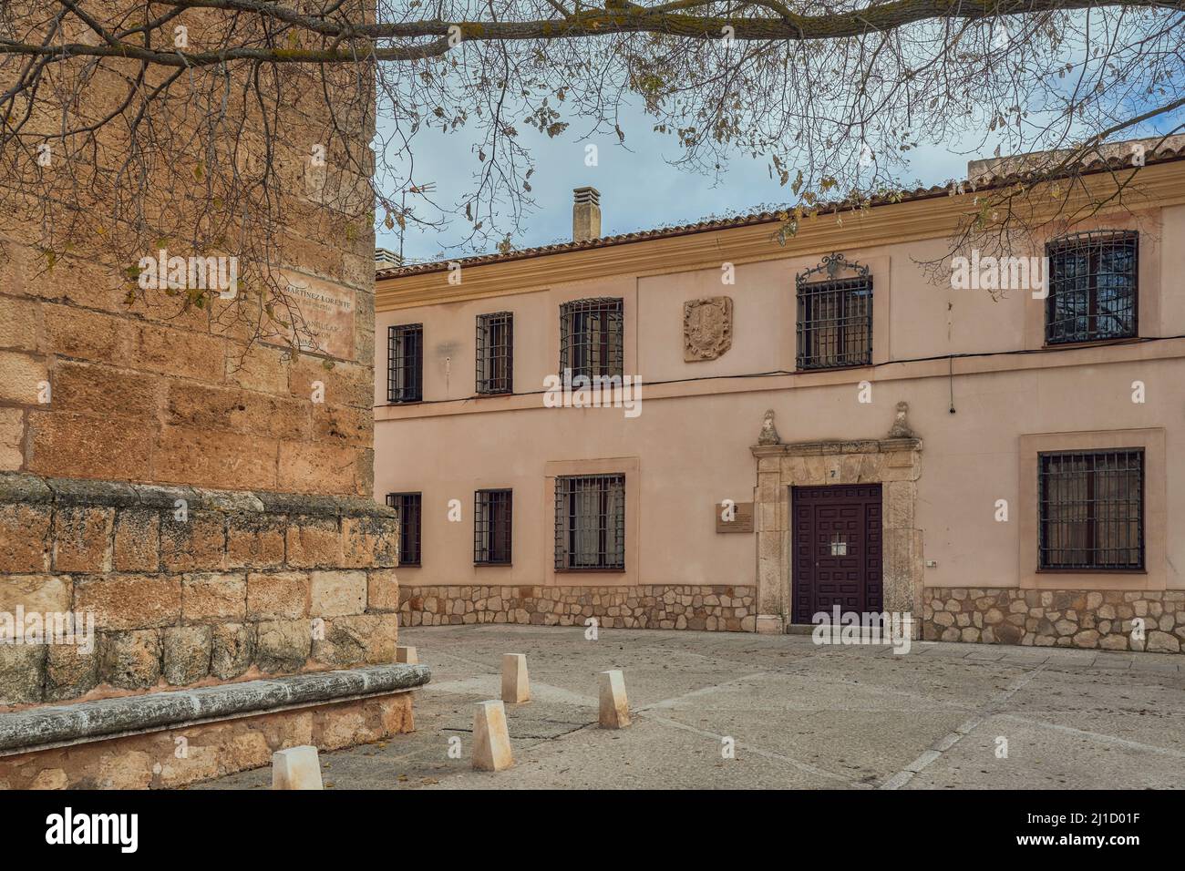 Restauration de la maison du palais sur la Plaza Infante Don Juan Manuel, Alarcon, Cuenca, Castilla-la Mancha, Espagne, Europe Banque D'Images