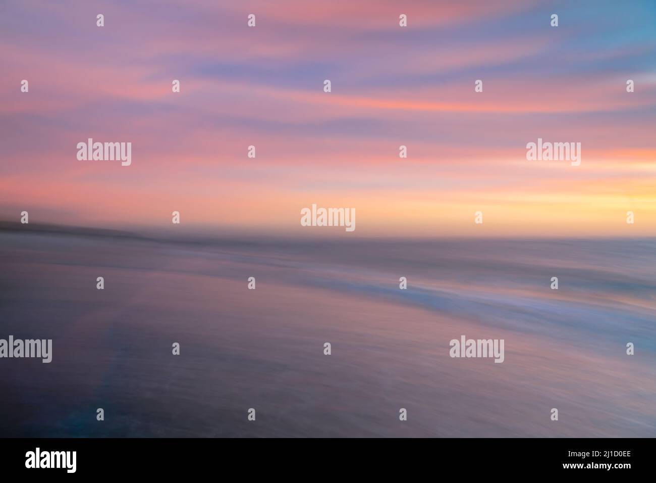 North Coogee Beach, flou intentionnel de l'appareil photo, paysage abstrait, coucher de soleil, paysage Banque D'Images