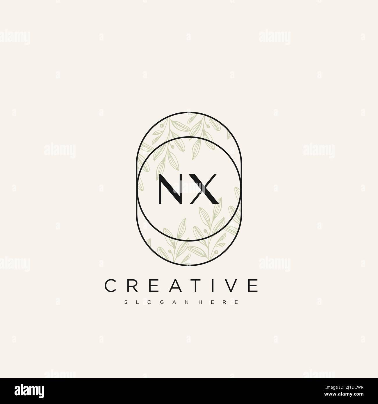 NX initial lettre Flower logo Template Vector Premium Vector Illustration de Vecteur