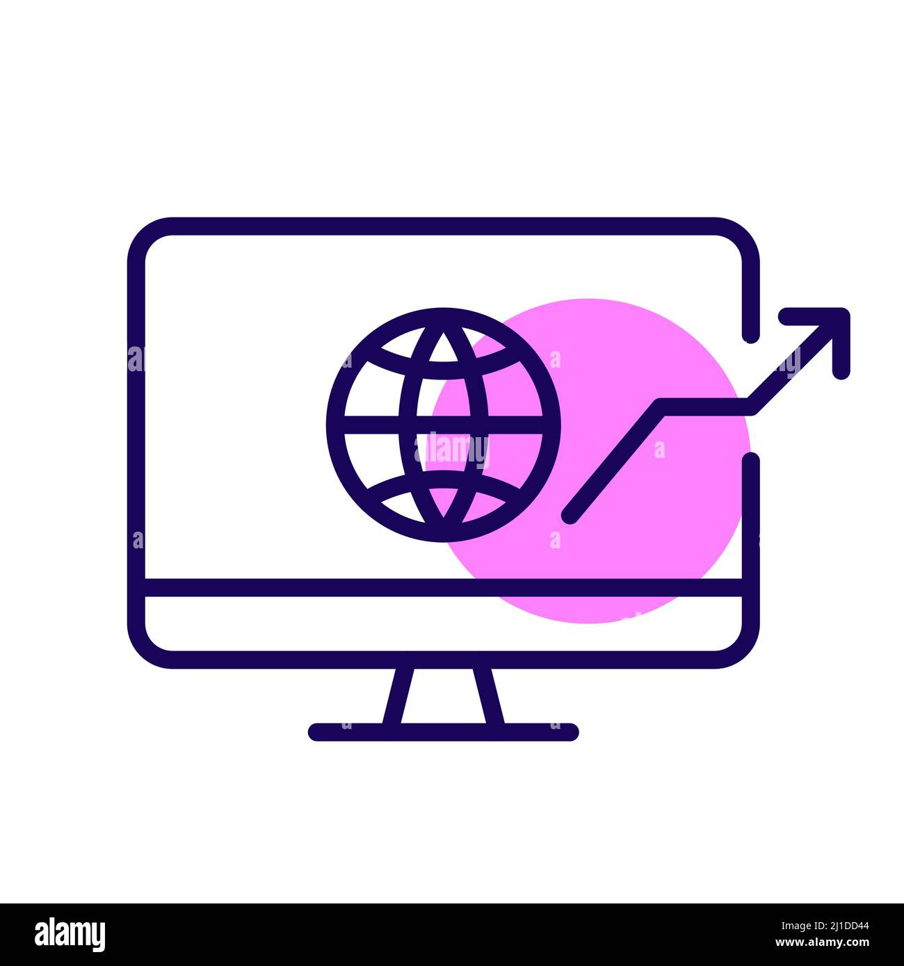 Stratégie mondiale de croissance de l'entreprise. Pixel Perfect, icône de contour modifiable Illustration de Vecteur
