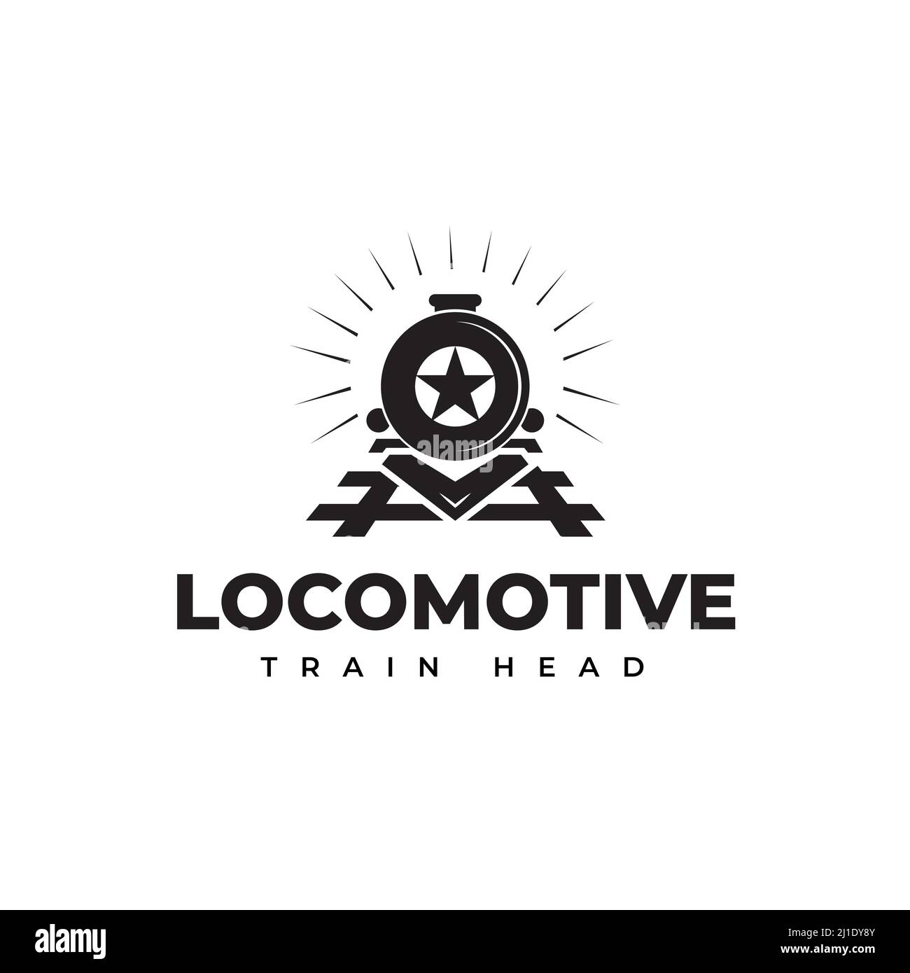 Logo de locomotive de chemin de fer, symbole lumineux et chemin de fer créatif, symbole d'icône, lettre O et étoile Illustration de Vecteur