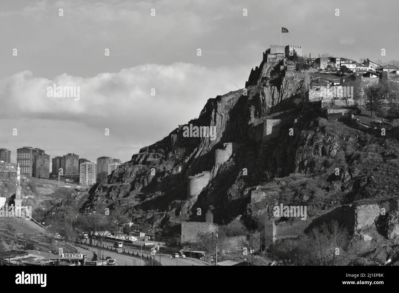 Ulus - la vieille partie d'Ankara avec vue sur le château Banque D'Images