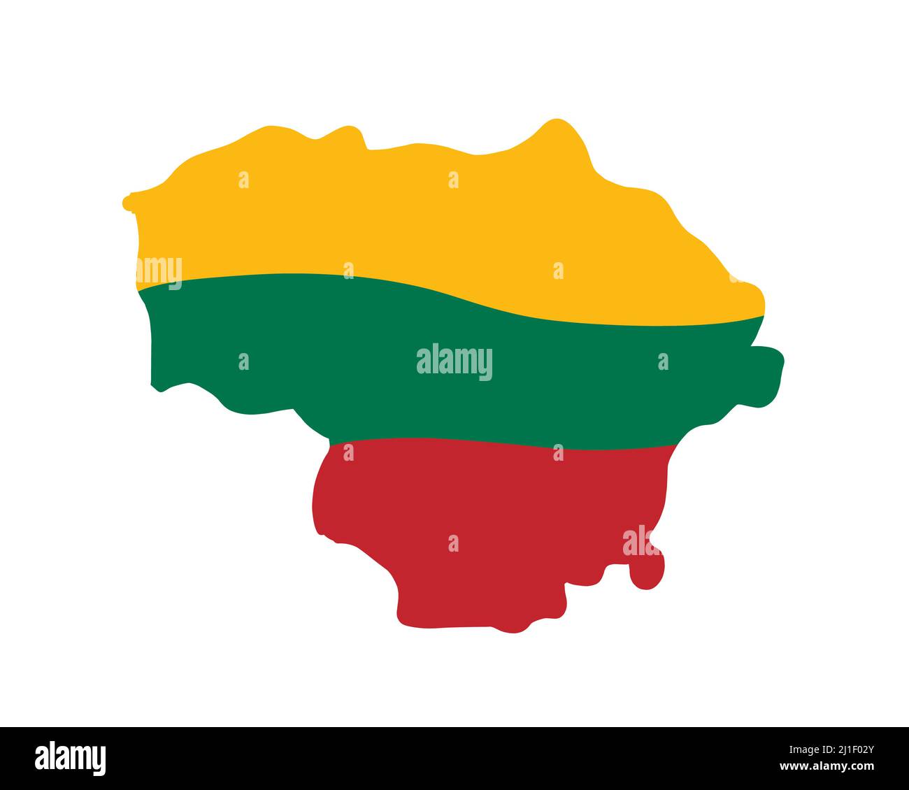 Carte de Lituanie avec couleurs de drapeau national. Jolie carte simple dessinée à la main. Illustration de Vecteur