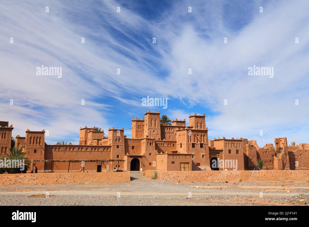 Kasbah Amridil, Maroc. Résidence fortifiée au Maroc en brique de mudbrick. Skoura oasis. Banque D'Images
