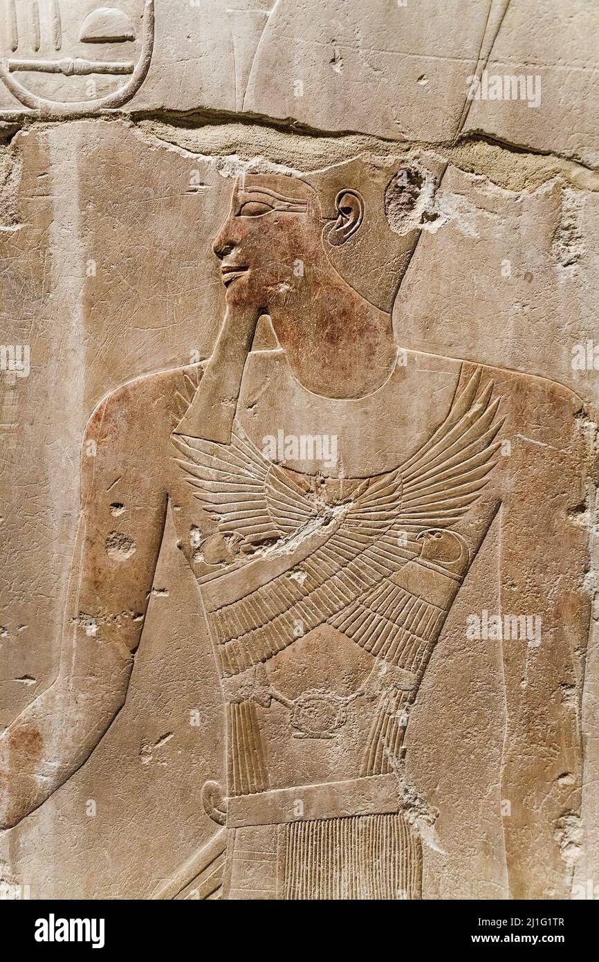 Ancien Bas-relief égyptien, Musée de Louxor Banque D'Images