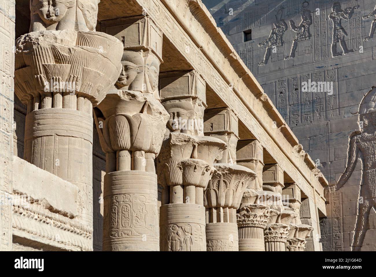 Mammisi, ou maison de naissance, au Temple d'Isis à philae Banque D'Images