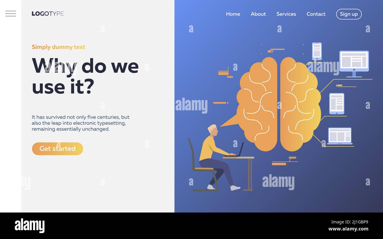 Efficacité de l'analyse par les employés. Cerveau, appareils, infographies. Concept d'efficacité. L'illustration vectorielle peut être utilisée pour des sujets tels que les affaires, le travail, le temps ma Illustration de Vecteur