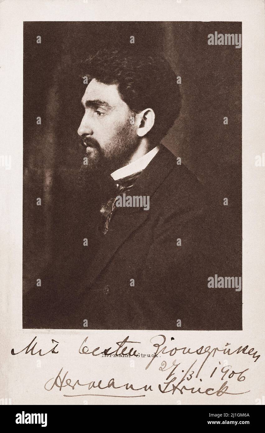 Portrait de Hermann frappé. Allemagne. 1911 Hermann Hit (1876 – 1944) est un artiste juif allemand connu pour ses gravures. Banque D'Images