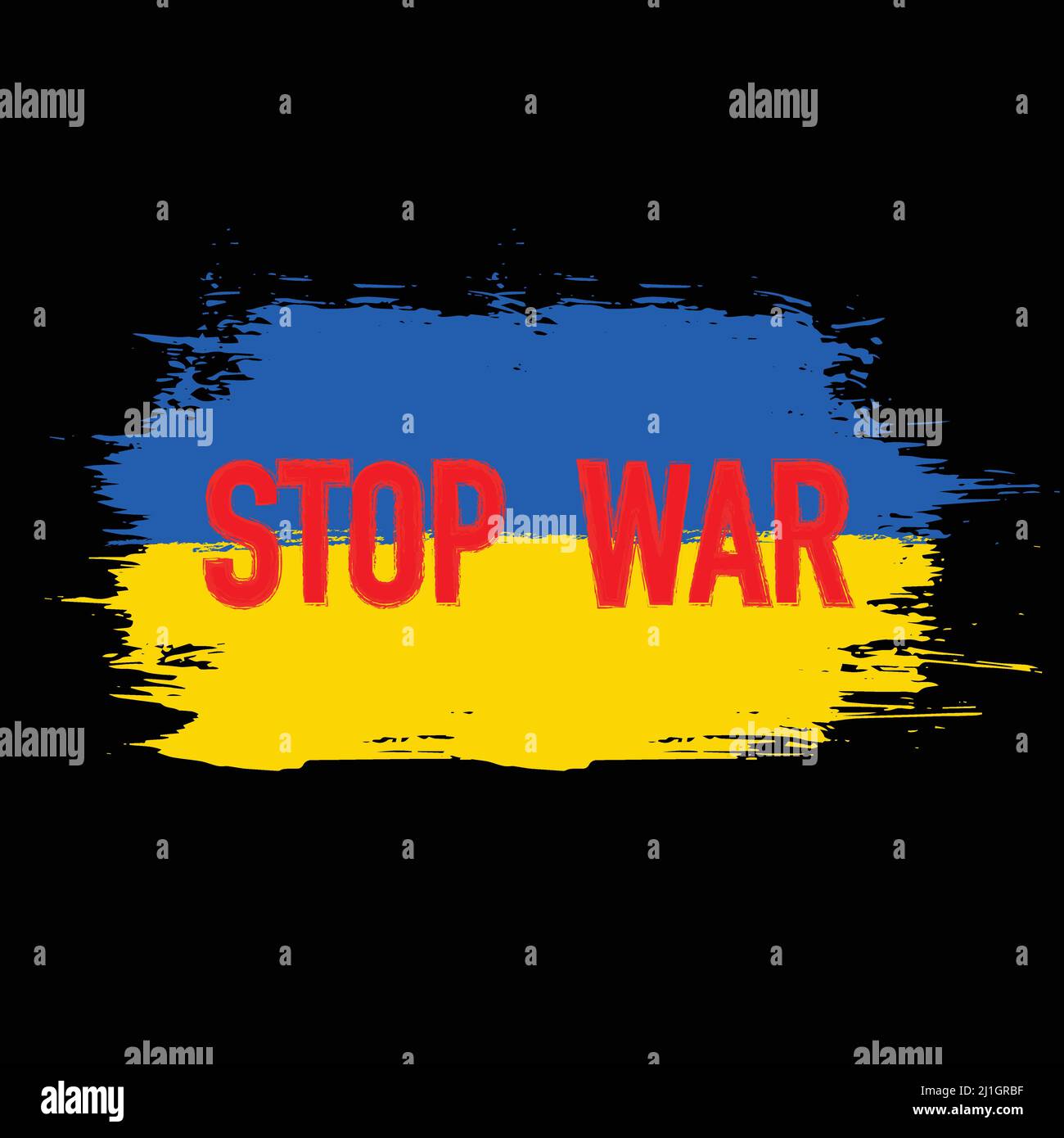 Grunge drapeau ukrainien arrêter la guerre Illustration de Vecteur