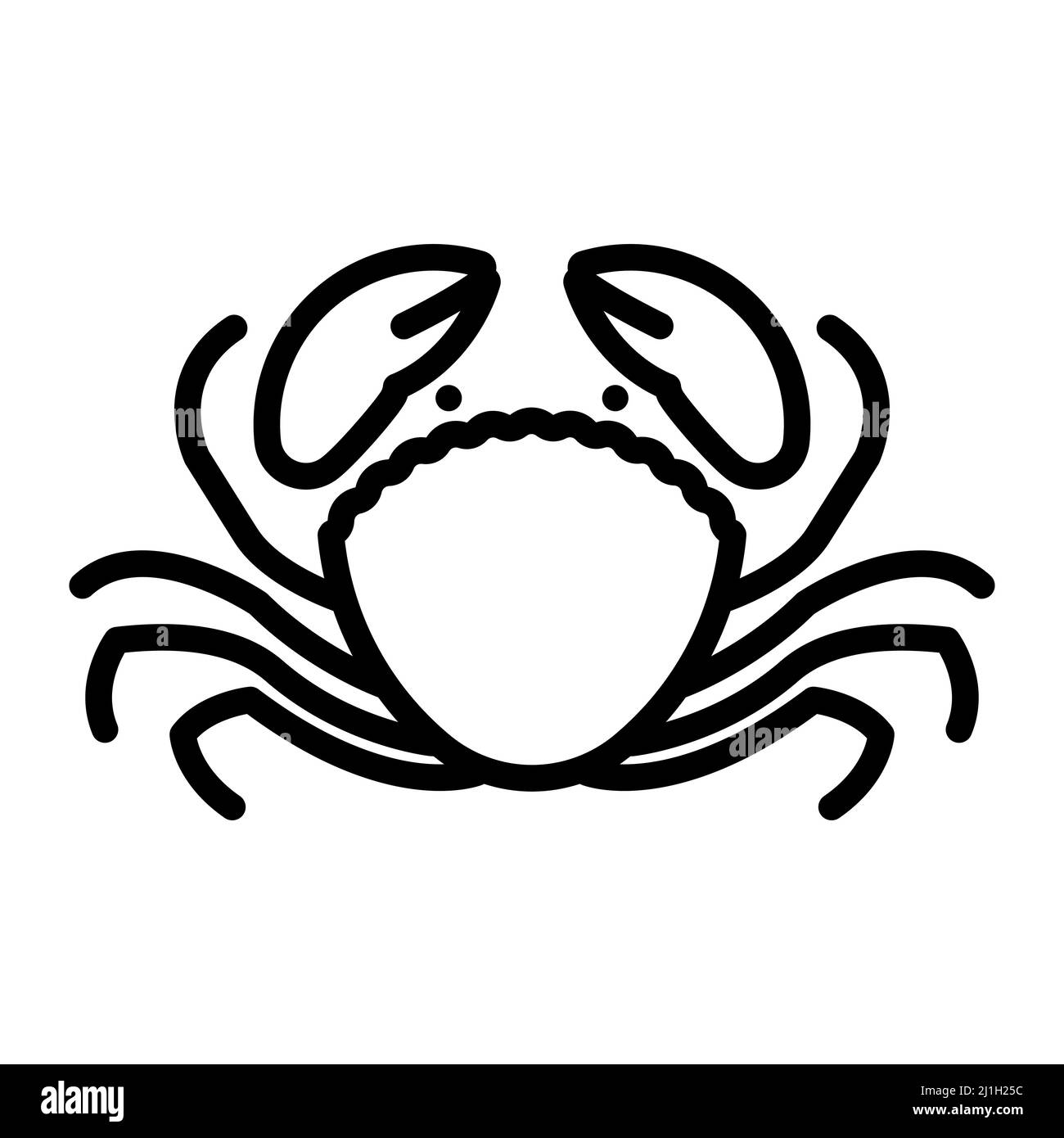 Crabe. Illustration de l'icône vecteur de créature marine. Arroser l'animal avec les griffes Illustration de Vecteur