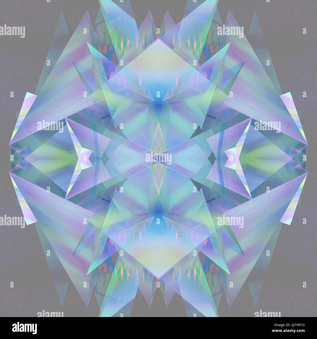 Une image d'arrière-plan de motif kaléidoscope abstrait irisé. Banque D'Images