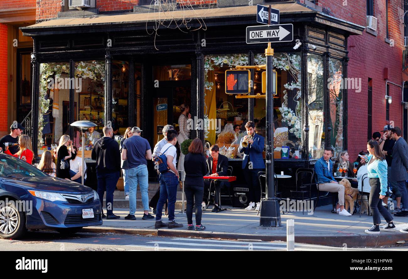 Sogno Toscano, 17 Perry St, New York, New York, New York photo d'un restaurant toscan et d'un bar à vin dans le quartier West Village de Manhattan. Banque D'Images