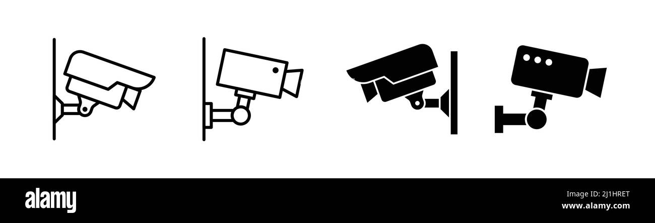 élément de conception d'icônes de vidéosurveillance ou de vidéosurveillance adapté aux sites web, aux impressions ou aux applications Illustration de Vecteur