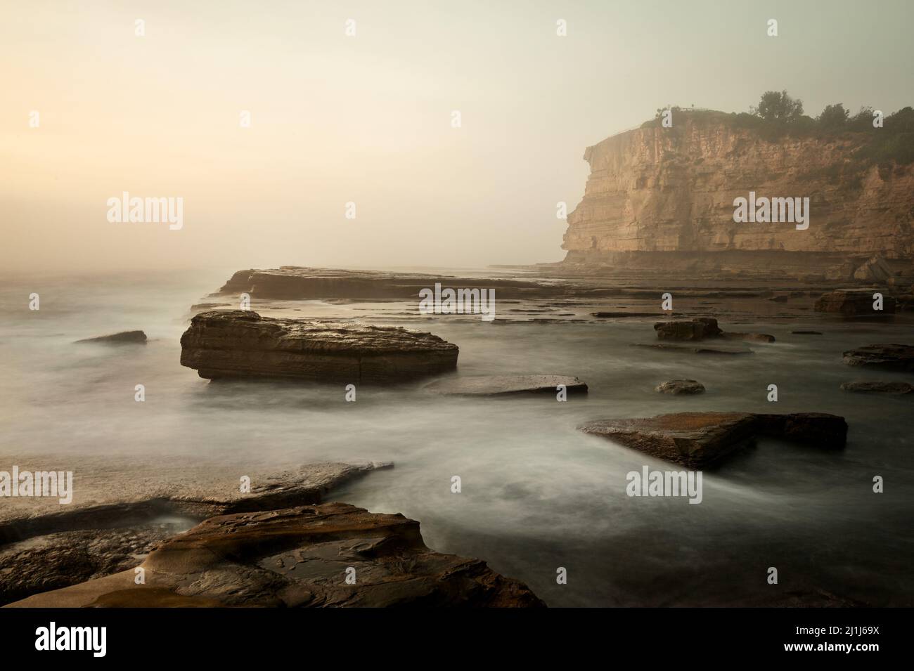 Matin brouillard océanique au four à Terrigal. Banque D'Images