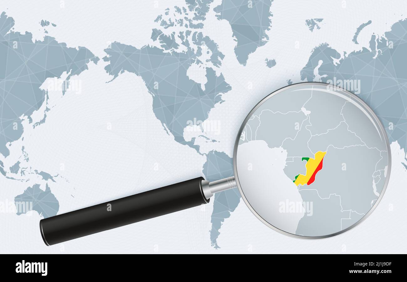 Carte élargie du Congo sur la carte du monde centrée sur l'Amérique. Carte agrandie et drapeau du Congo. Modèle vectoriel. Illustration de Vecteur Carte élargie du Congo sur la carte du monde centrée sur l'Amérique. Carte agrandie et drapeau du Congo. Modèle vectoriel. Illustration de Vecteur