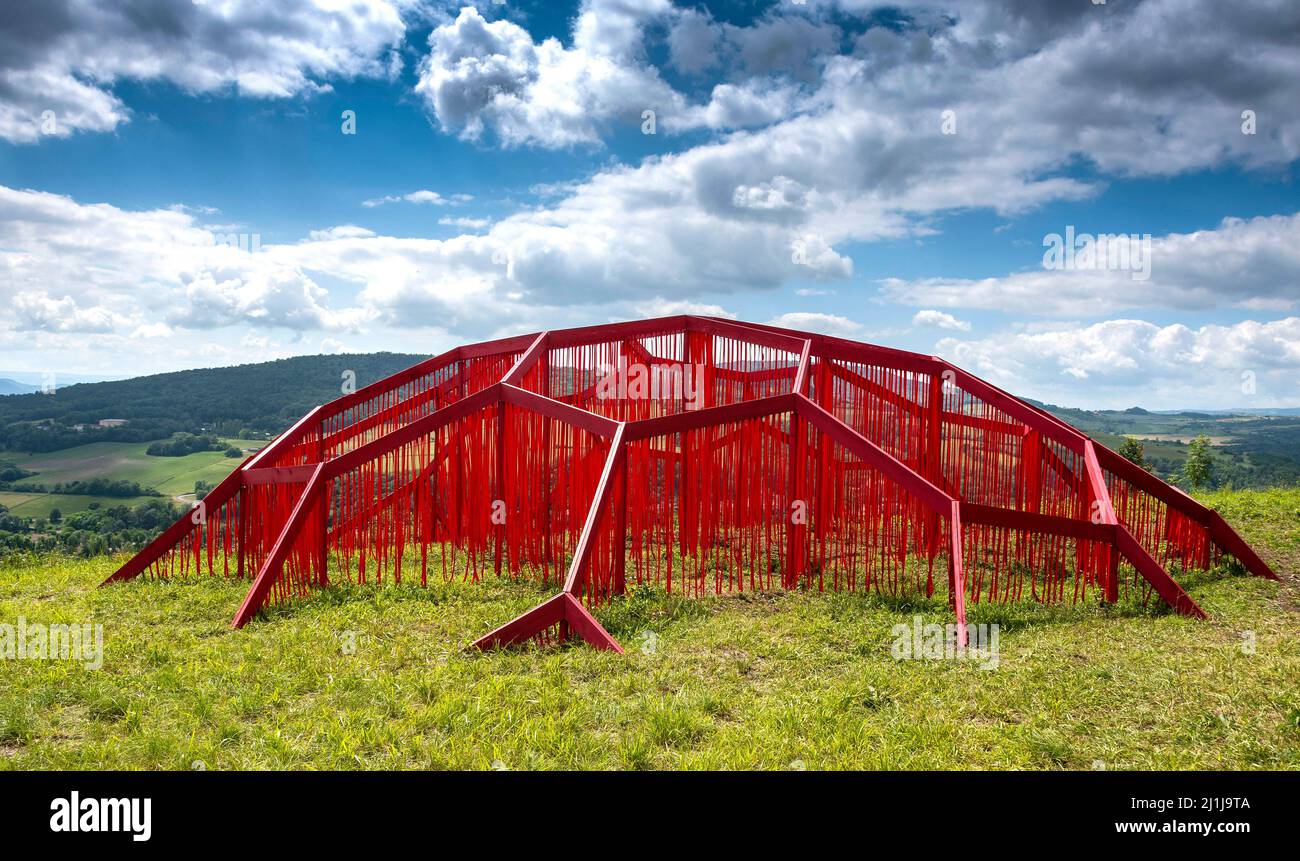 Horizons arts et natures dans Sancy 2021. Travail de lave de Nicolas Grun et Pierre Laurent, Puy de Dome, Auvergne Rhône Alpes, France Banque D'Images