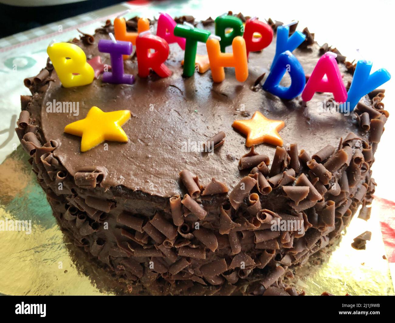 Joyeux anniversaire gâteau au chocolat Banque D'Images