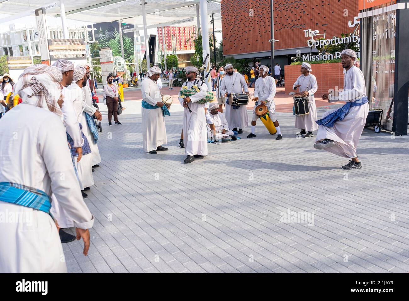 Khaleeji Band en préparation à l'Expo 2020 Dubai Banque D'Images