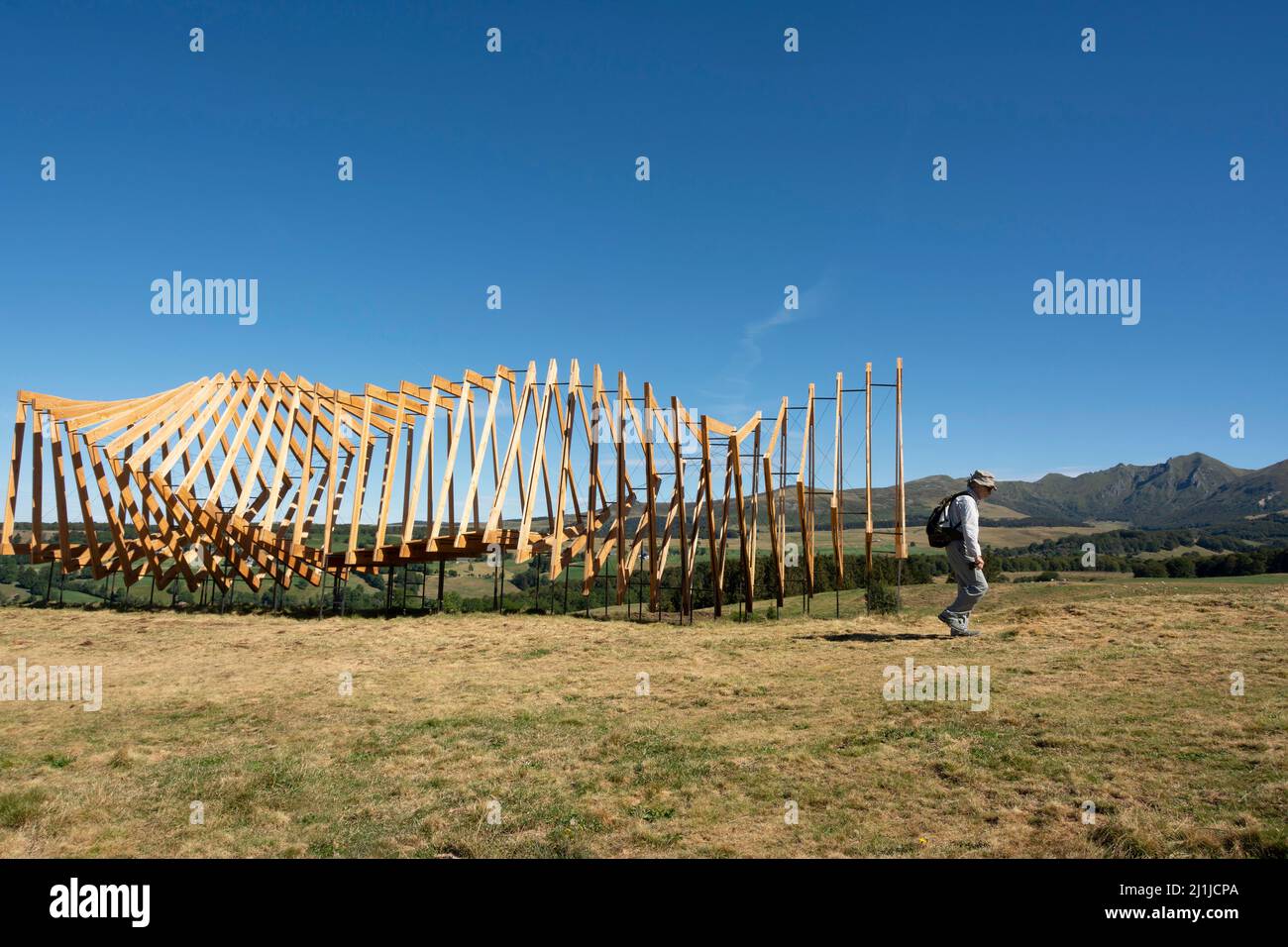 Horizons arts et natures dans Sancy 2020. Entresort par collectif A PIL, Puy de Dome, Auvergne Rhone Alpes, France Banque D'Images