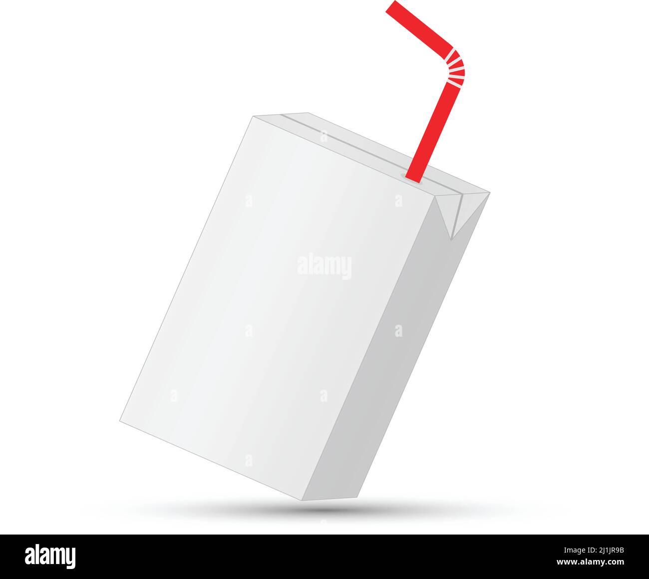 Jus ou boîte à lait avec paille à boire, vecteur sur fond blanc Illustration de Vecteur