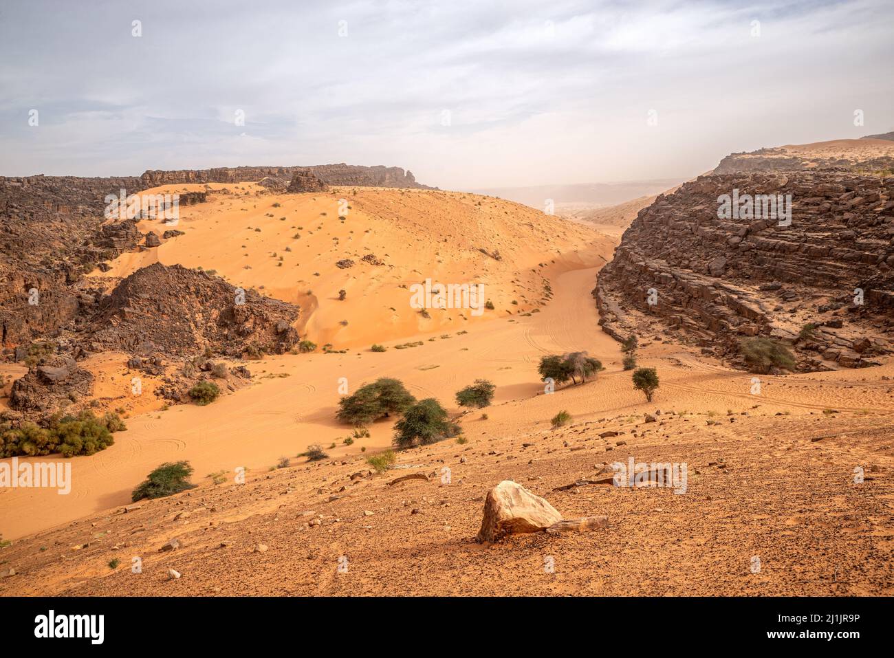 Vue sur le col de Tifoujar, Mauritanie Banque D'Images