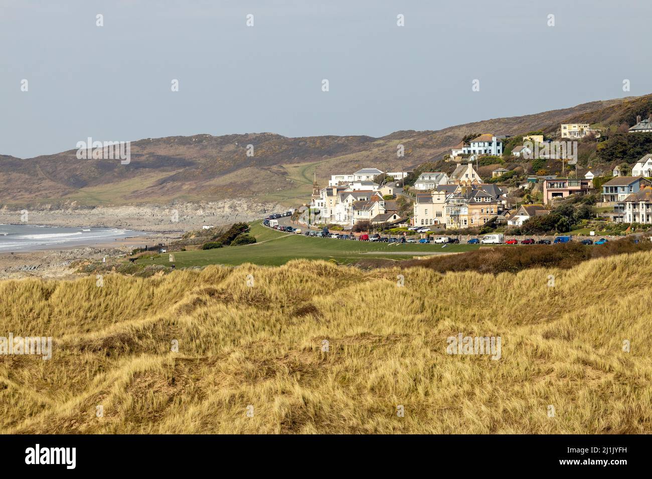 Vue sur le paysage de Woolacombe dans le nord du Devon Banque D'Images