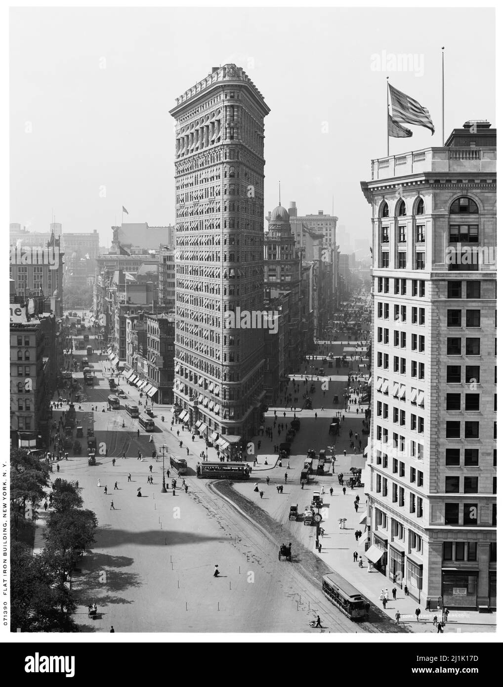 Flat Iron Building (Flatiron), New York (New York) par Detroit Publishing Co., éditeur. 1908. Banque D'Images