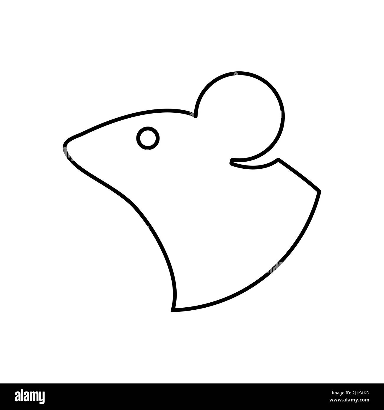 Icône de ligne de la souris. Illustration vectorielle isolée Illustration de Vecteur