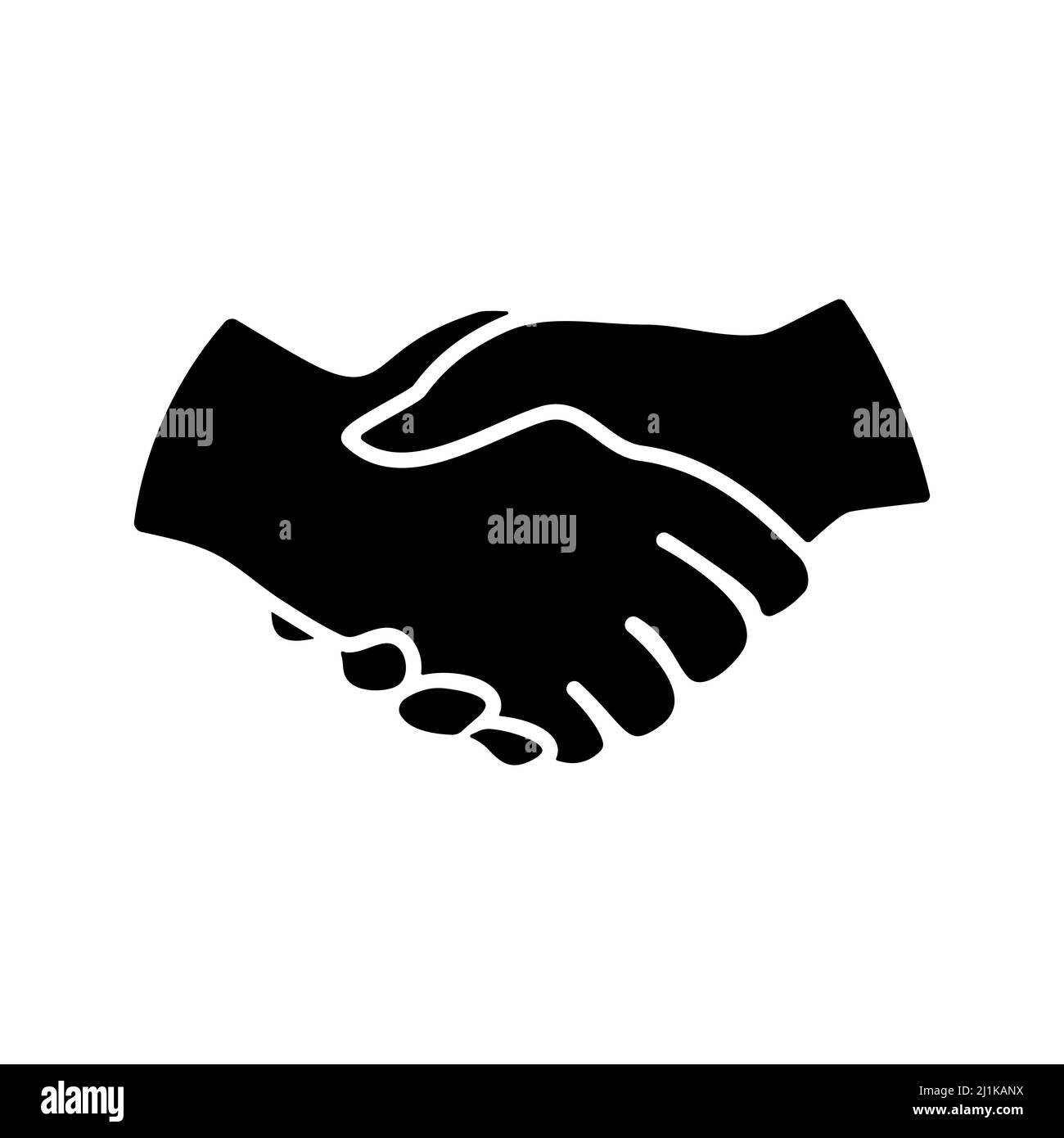 Silhouette d'icône de poignée de main. Concept d'accord commercial. Illustration de Vecteur