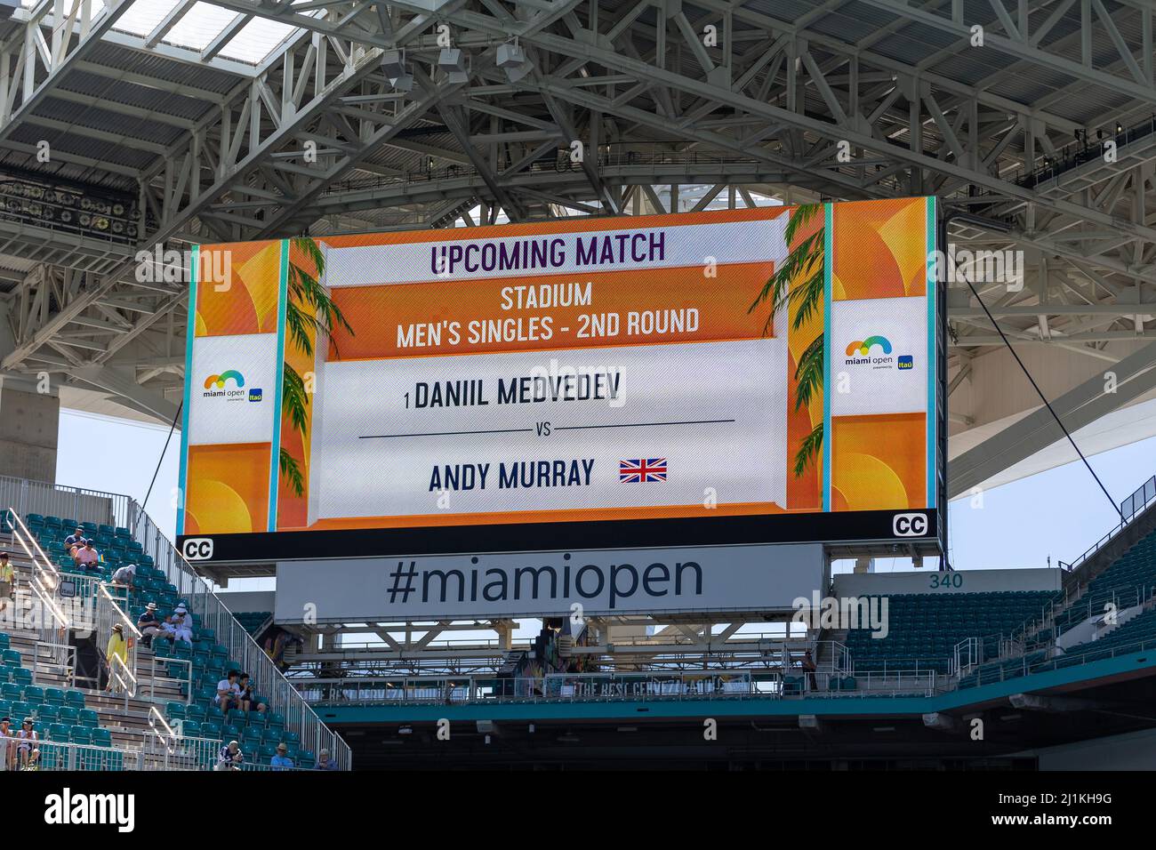Miami Gardens, Floride, États-Unis. 26th mars 2022. Andy Murray (GBR) contre Daniil Medvedev (RUS) lors du tournoi mondial de tennis à l'Open de Miami 2022 propulsé par Itau. Note : 6-4, 6-2. Gagnant: Daniil Medvedev (RUS). Credit: Yaroslav Sabitov/YES Market Media/Alay Live News. Banque D'Images