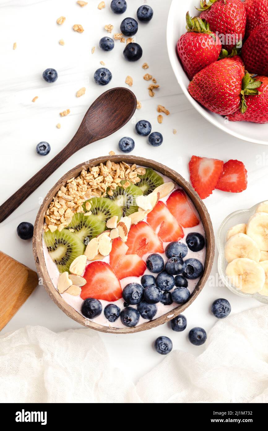 Petit déjeuner Smoothie Bowl Banque D'Images