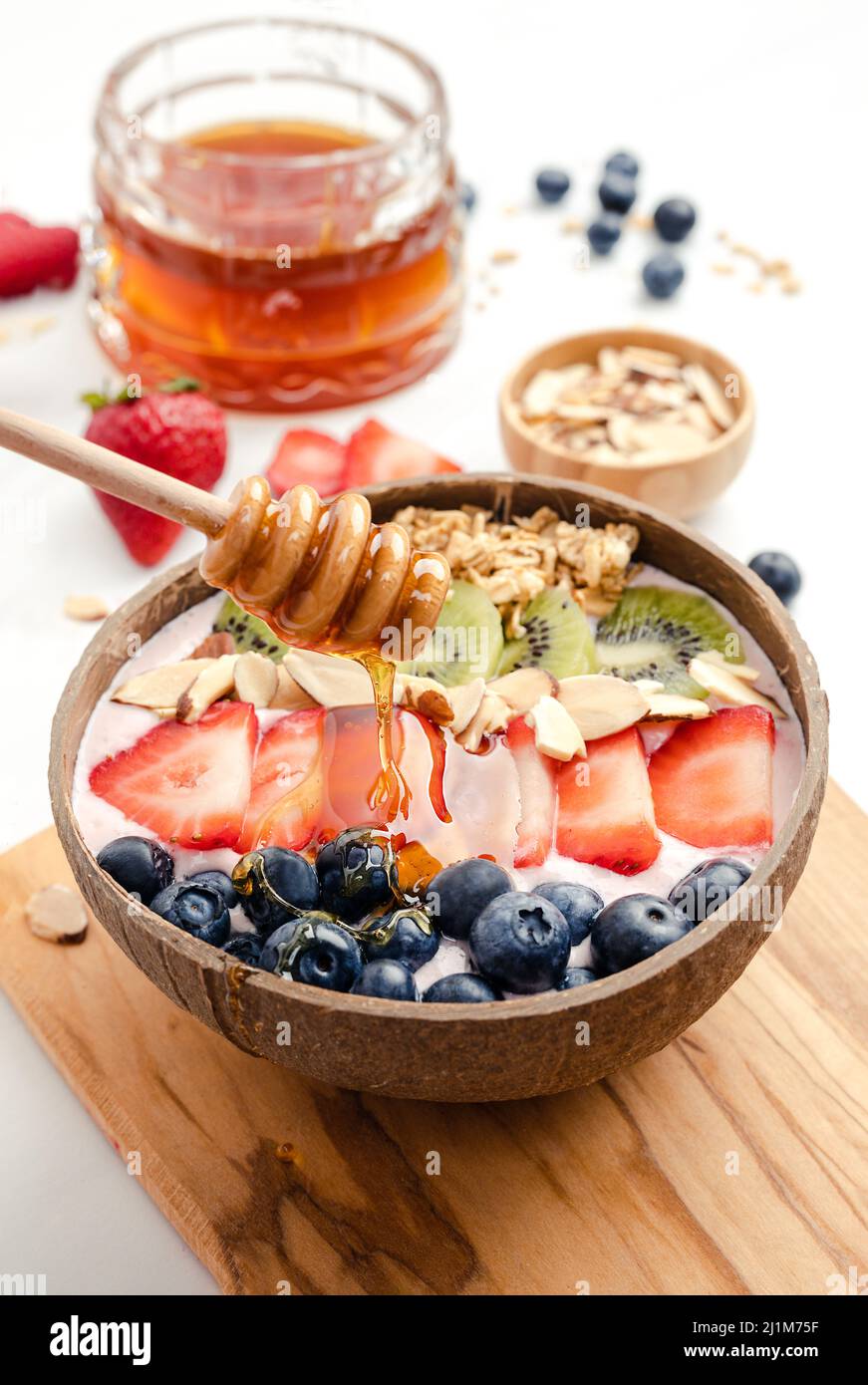 Petit déjeuner Smoothie Bowl Banque D'Images