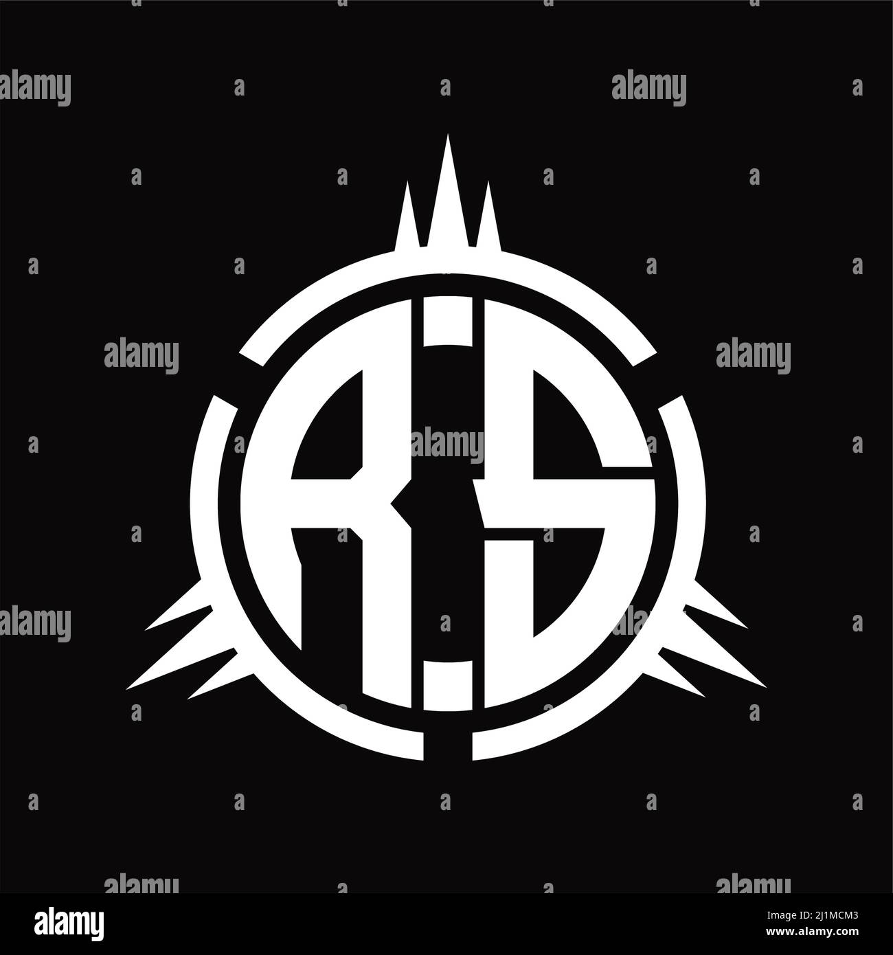 Logo RS monogramme isolé sur modèle de conception d'élément circulaire Illustration de Vecteur