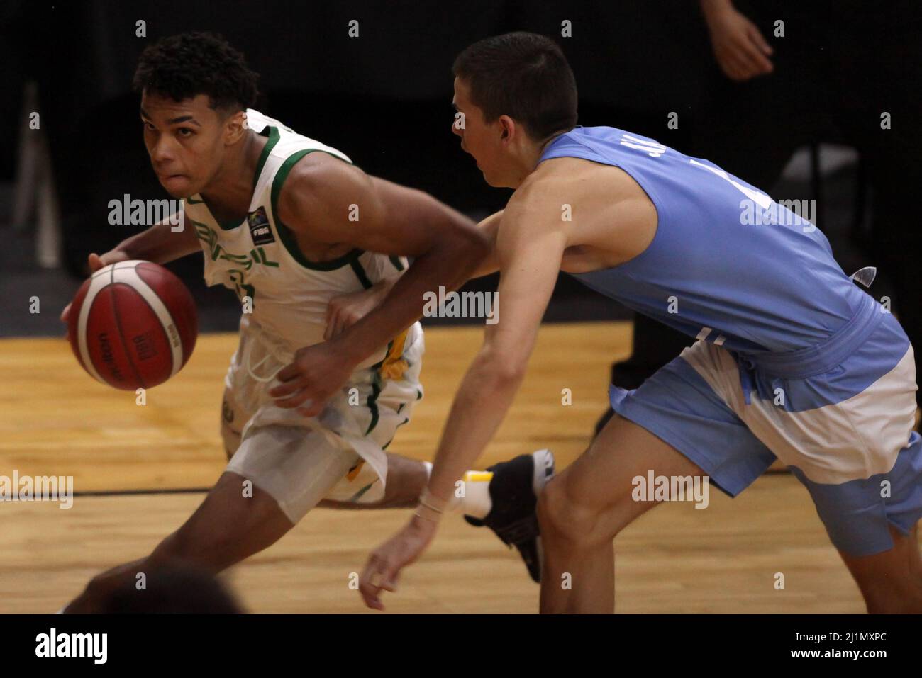 Miranda.VE - MARS 26,2022 le Brésil devient champion après avoir battu l'Argentine 73-59 FIBA ​​U18 SouthAmerican Championship for Men au Parque Miranda G. Banque D'Images