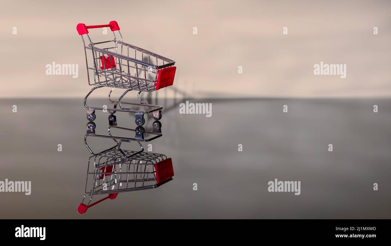 Vider le panier grand public avec l'espace de réflexion et de copie. Banque D'Images